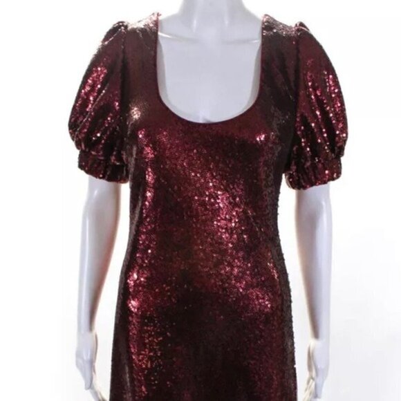 Keepsake Dress NWT Farewell Sequin Red Puff Sleeve Dress new 4 - Picture 10 of 13